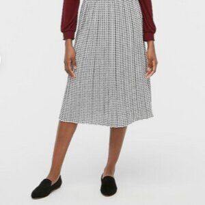 J. Crew Petite Pleated Skirt Houndstooth Print NWT